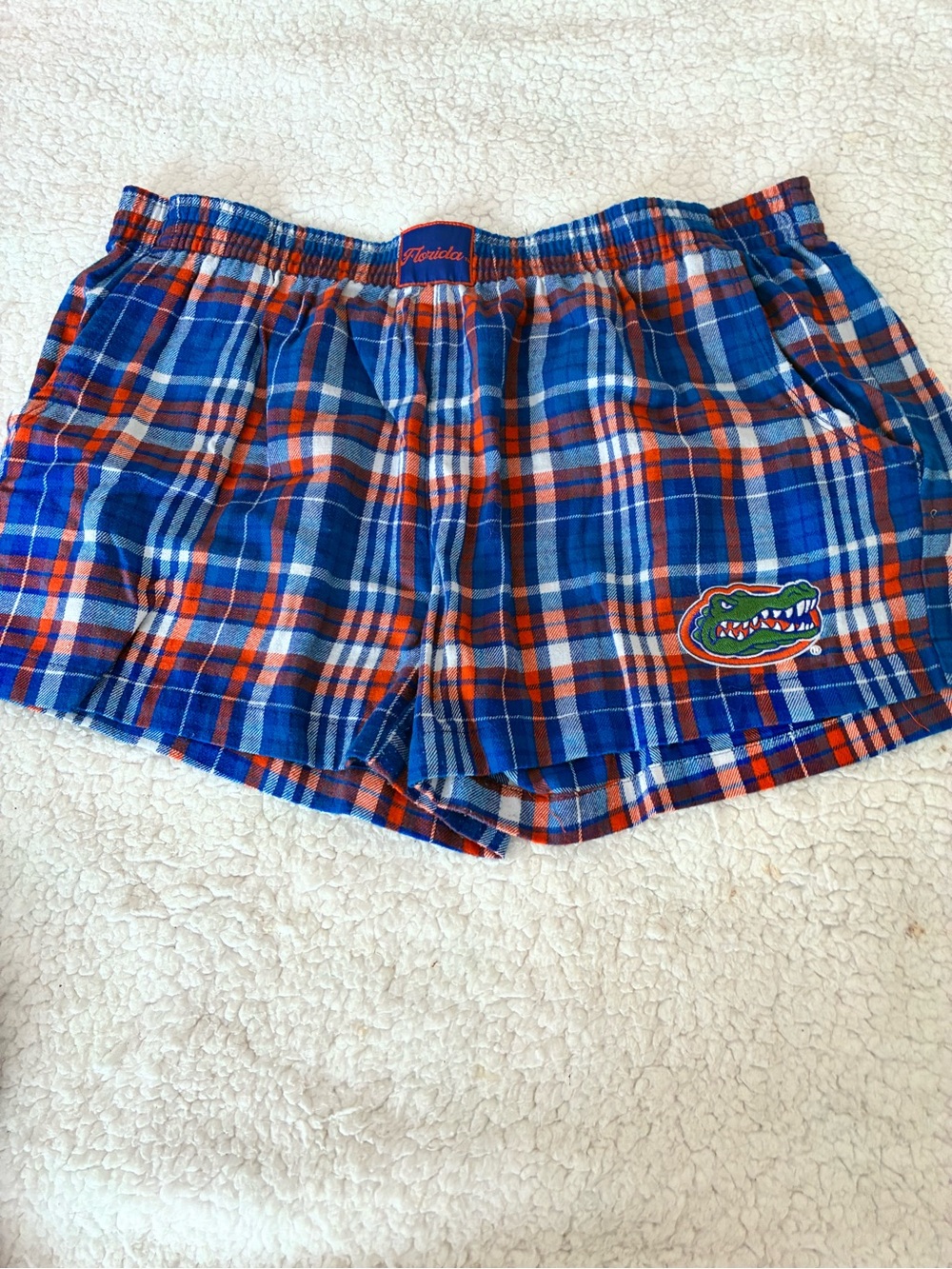Florida Gators Women’s Plaid Sleep Shorts - Blue & Orange